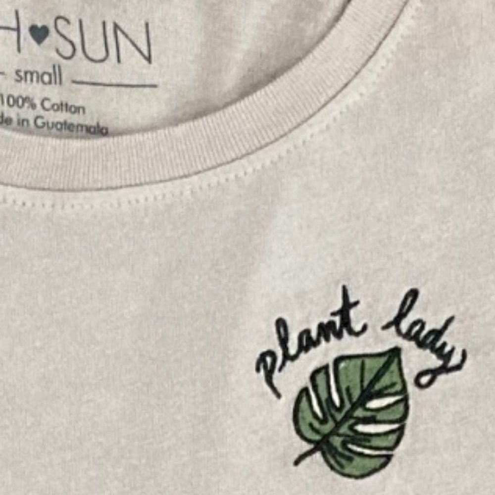 Fifth Sun 100% Cotton Embroidered Tank Plant Lady Size Small